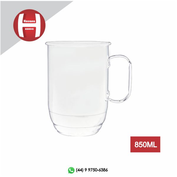 CANECA DE ALUMNIO - BRANCA 850ml