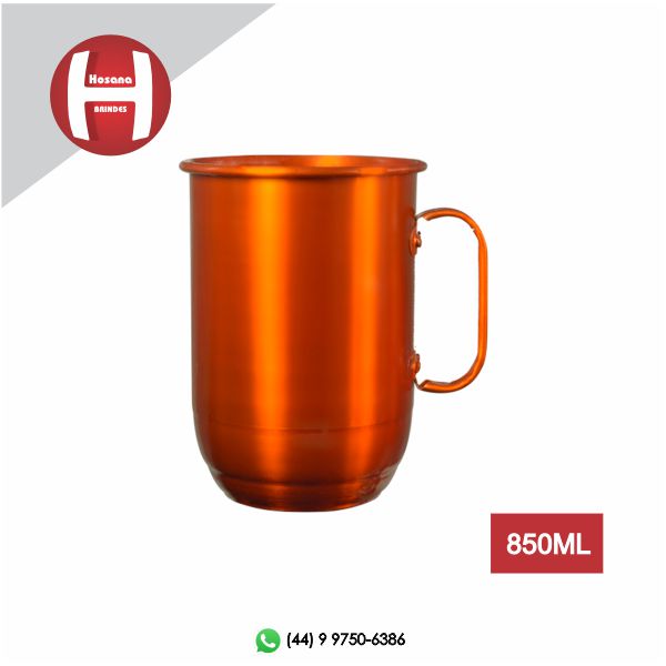 CANECA DE ALUMNIO - LARANJA 850ml