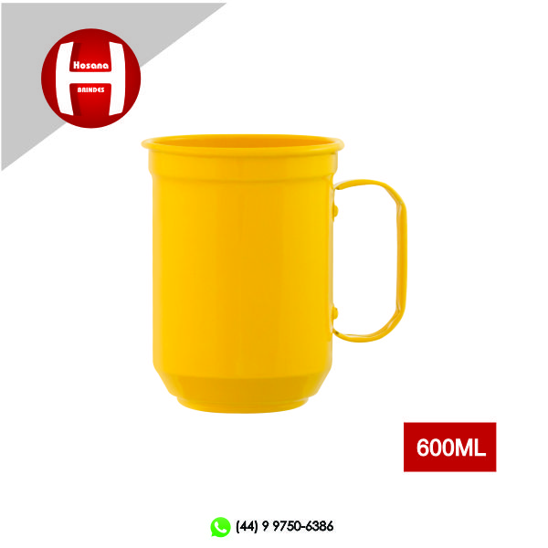 CANECA DE ALUMNIO - AMARELA 600ML