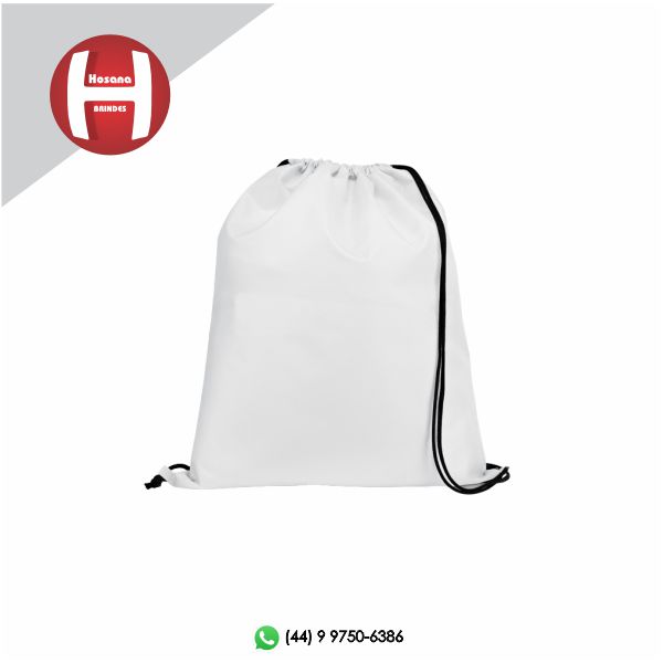 MOCHILA SACO EM POLISTER - BRANCO